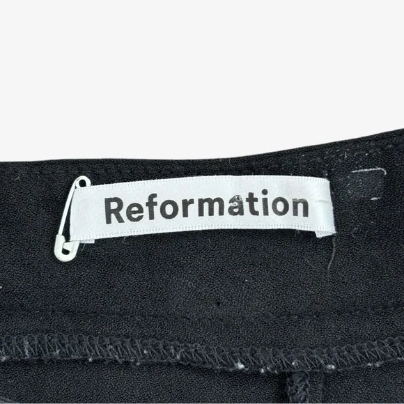 Reformation Black Flounce Mini Skirt Size 2 - Picture 5 of 6